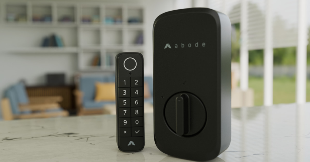 The new Abode Lock is a retrofit door lock with a fingerprint reader